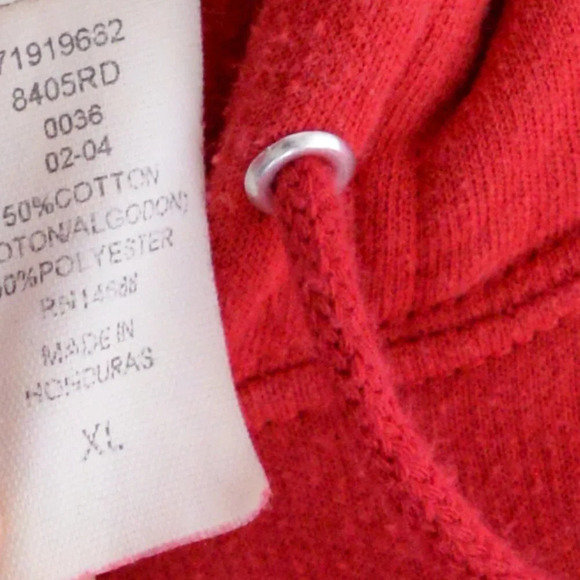 Vintage 90S Lee Authentic Apparel Red Cotton Blend Blank Pull Over Sweatshirt XL - Picture 10 of 10